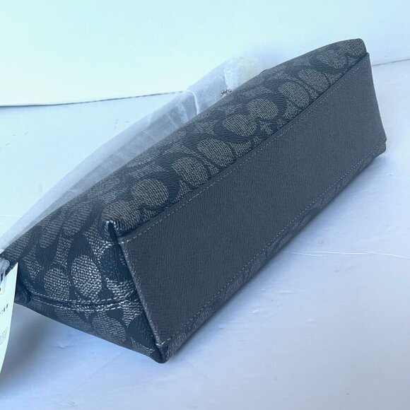 Coach Charlotte CX580 Gunmetal Signature Canvas Leather Shoulder Bag - Picture 4 of 9